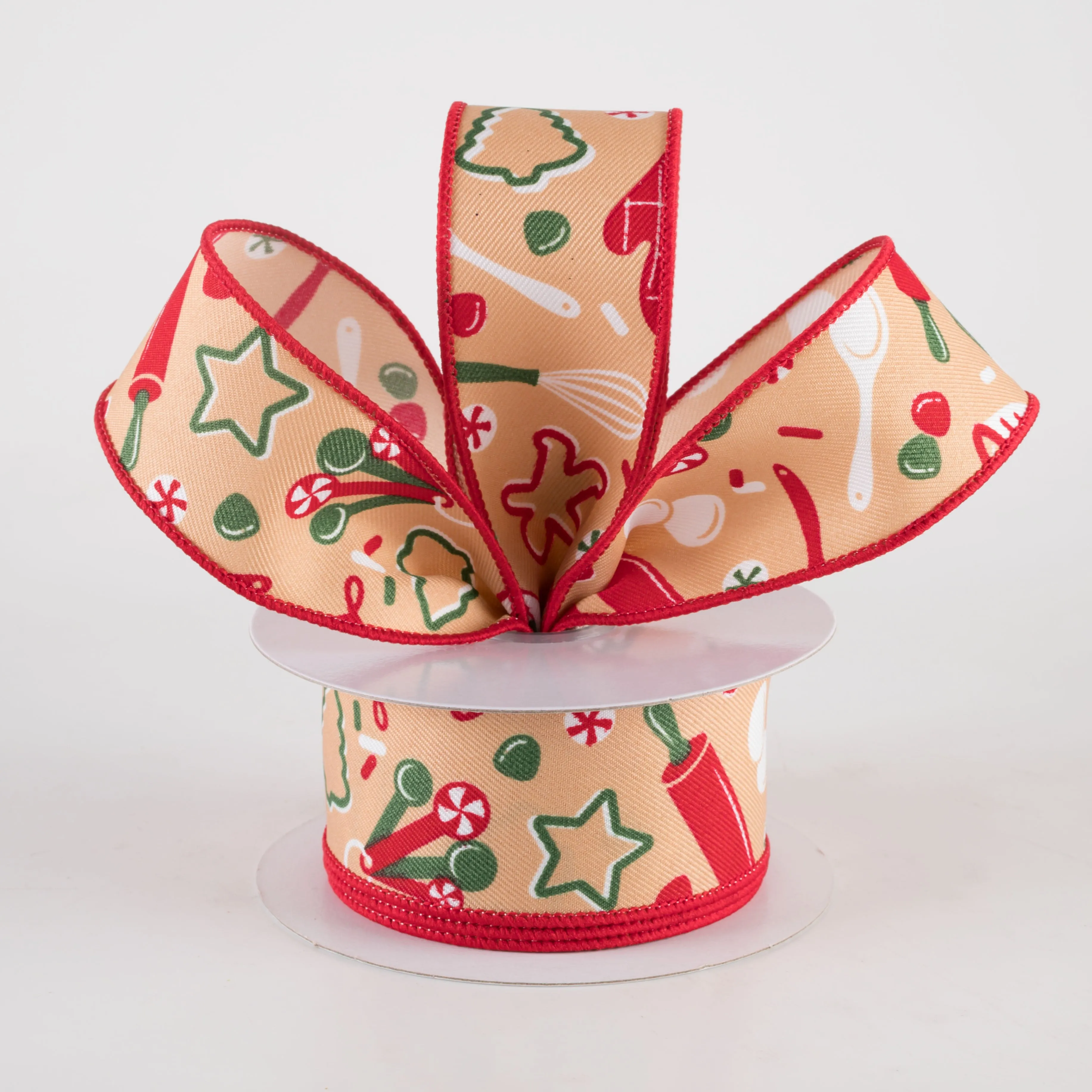 1.5" Holiday Baking Ribbon: Tan (10 Yards)