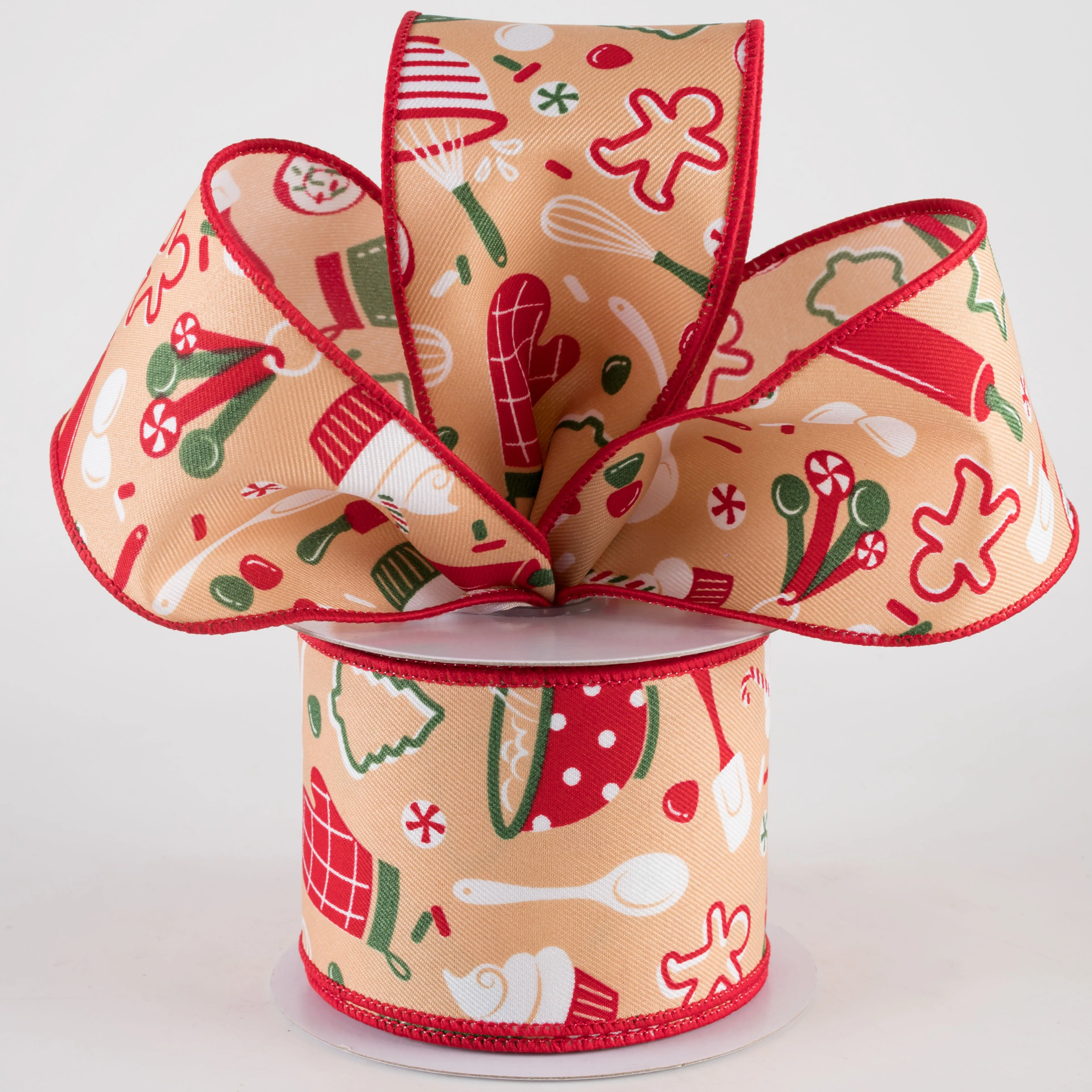 2.5" Holiday Baking Ribbon: Tan (10 Yards)