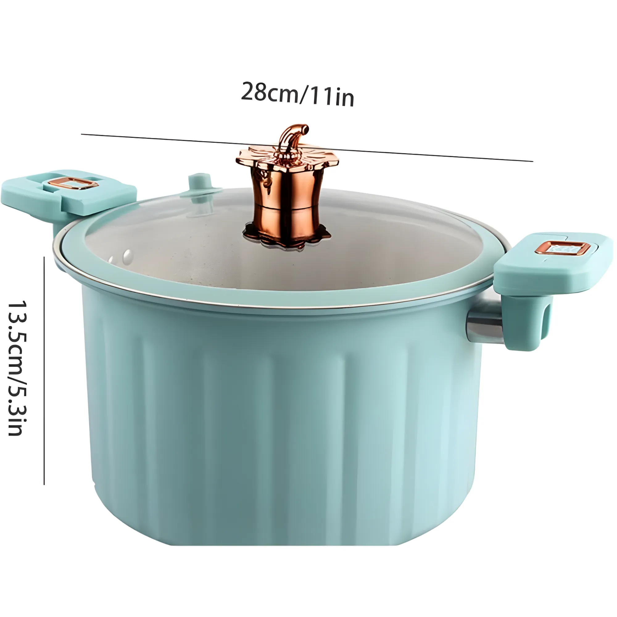 28Cm Micro Pressure Pot With Glass Lid And Resistant Handles Id-115