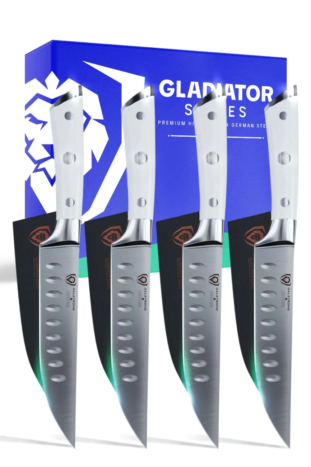 4-Piece Straight-Edge Steak Knife Set | Gladiator Series | NSF Certified | Dalstrong ©