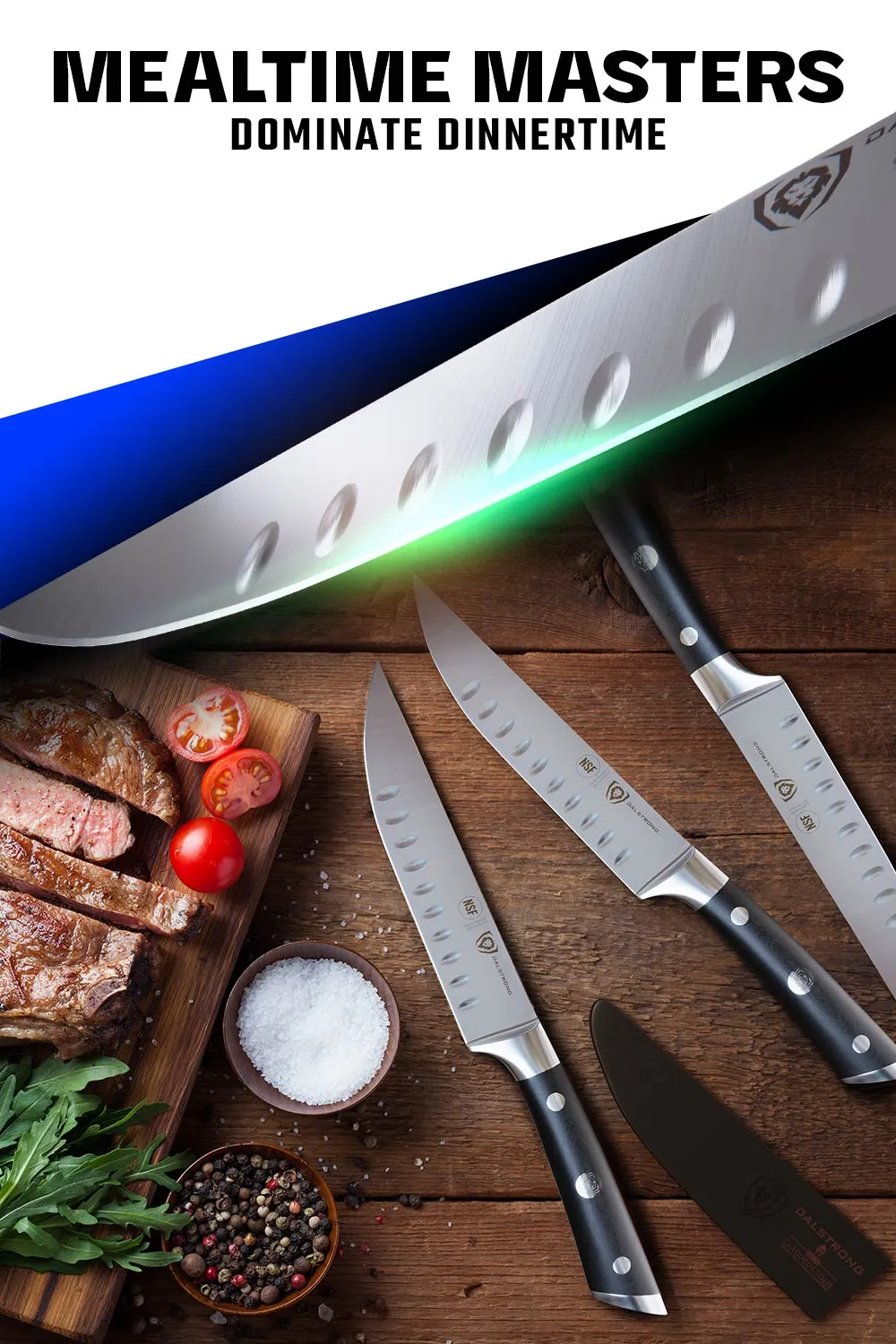 4-Piece Straight-Edge Steak Knife Set | Gladiator Series | NSF Certified | Dalstrong ©