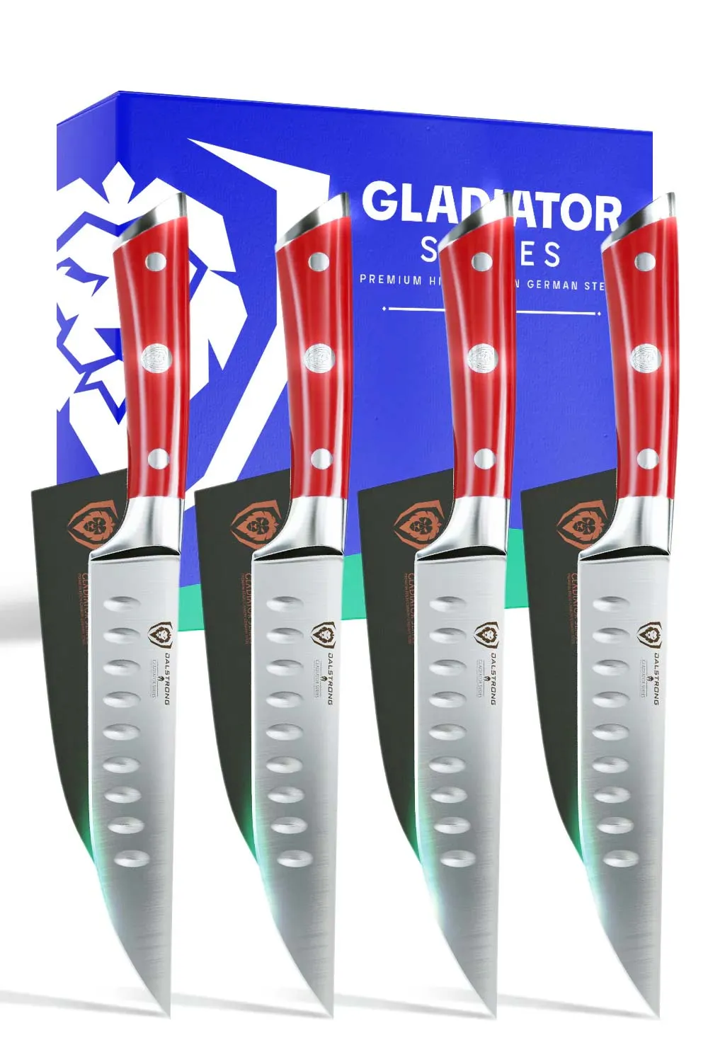 4-Piece Straight-Edge Steak Knife Set | Gladiator Series | NSF Certified | Dalstrong ©