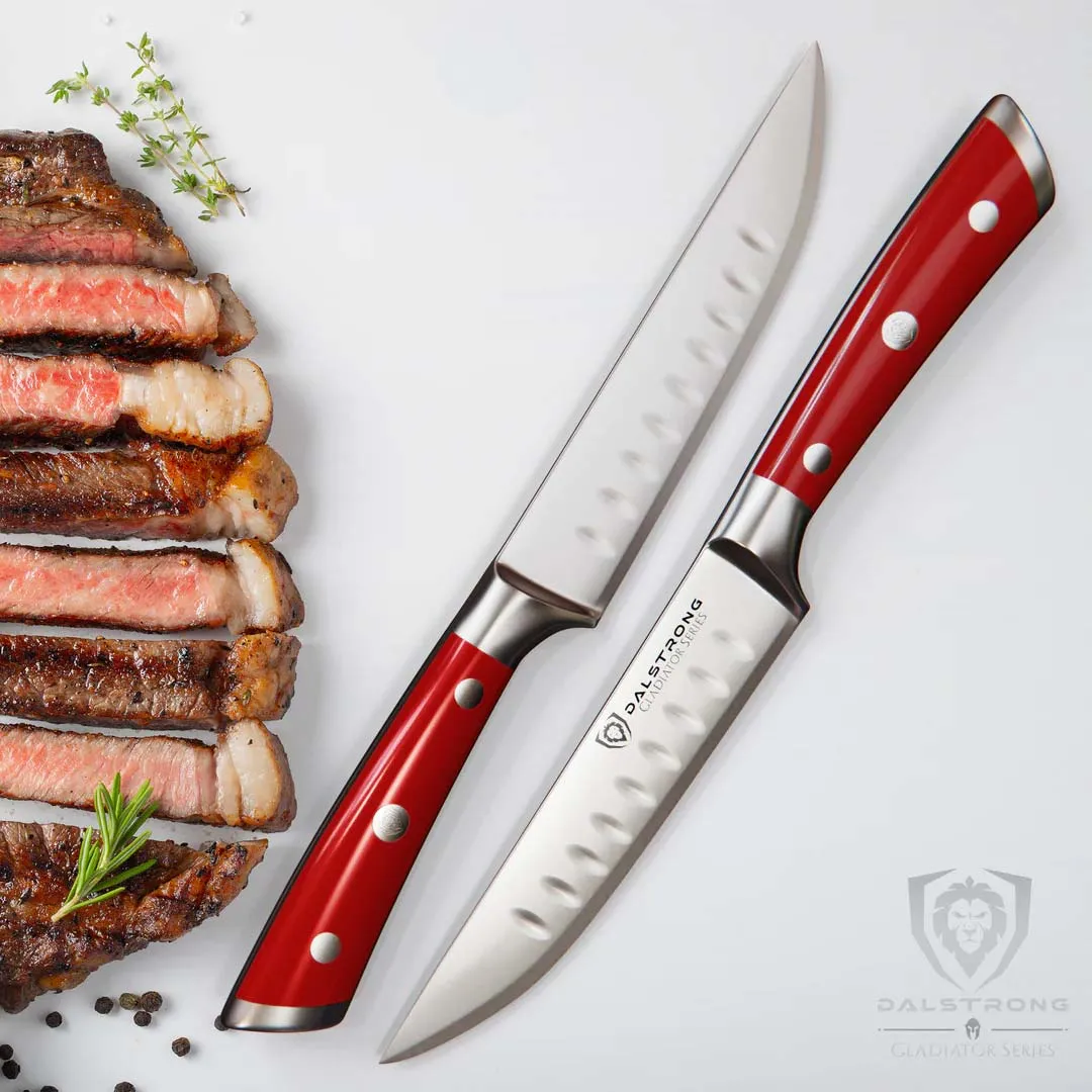 4-Piece Straight-Edge Steak Knife Set | Gladiator Series | NSF Certified | Dalstrong ©