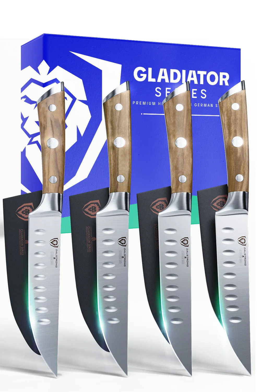 4-Piece Straight-Edge Steak Knife Set | Gladiator Series | NSF Certified | Dalstrong ©