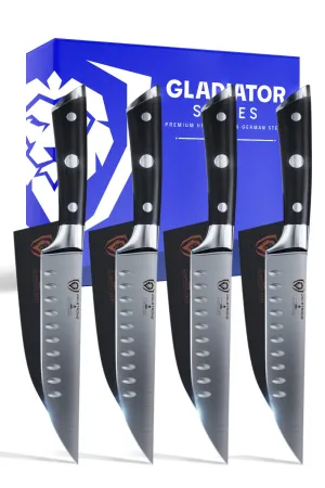 4-Piece Straight-Edge Steak Knife Set | Gladiator Series | NSF Certified | Dalstrong ©