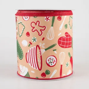 4" Holiday Baking Ribbon: Tan (10 Yards)