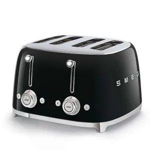 50s Retro-Style 4 Slice Slot Toaster Black