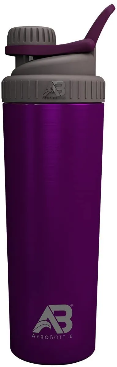 AeroBottle 1l Primus Steel Water Bottle/Protein Shaker Cup - Gym, Daily Use (Not Insulated)