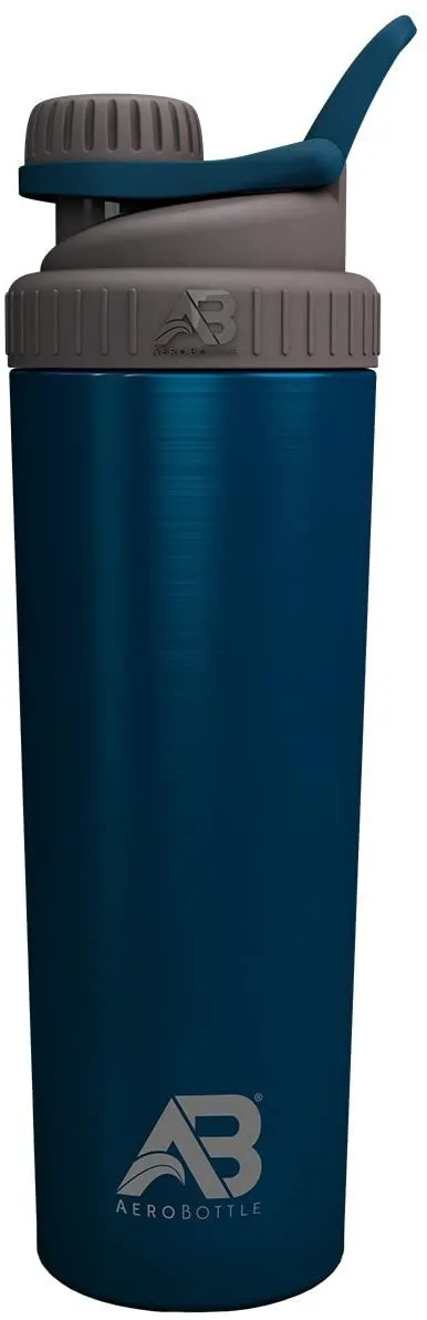 AeroBottle 1l Primus Steel Water Bottle/Protein Shaker Cup - Gym, Daily Use (Not Insulated)