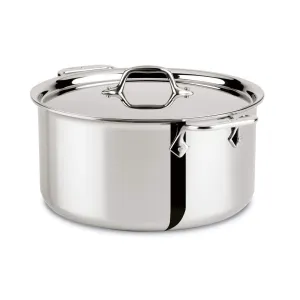 All-Clad 8 Qt Stock Pot with Triple Layer Lid, Stainless Steel