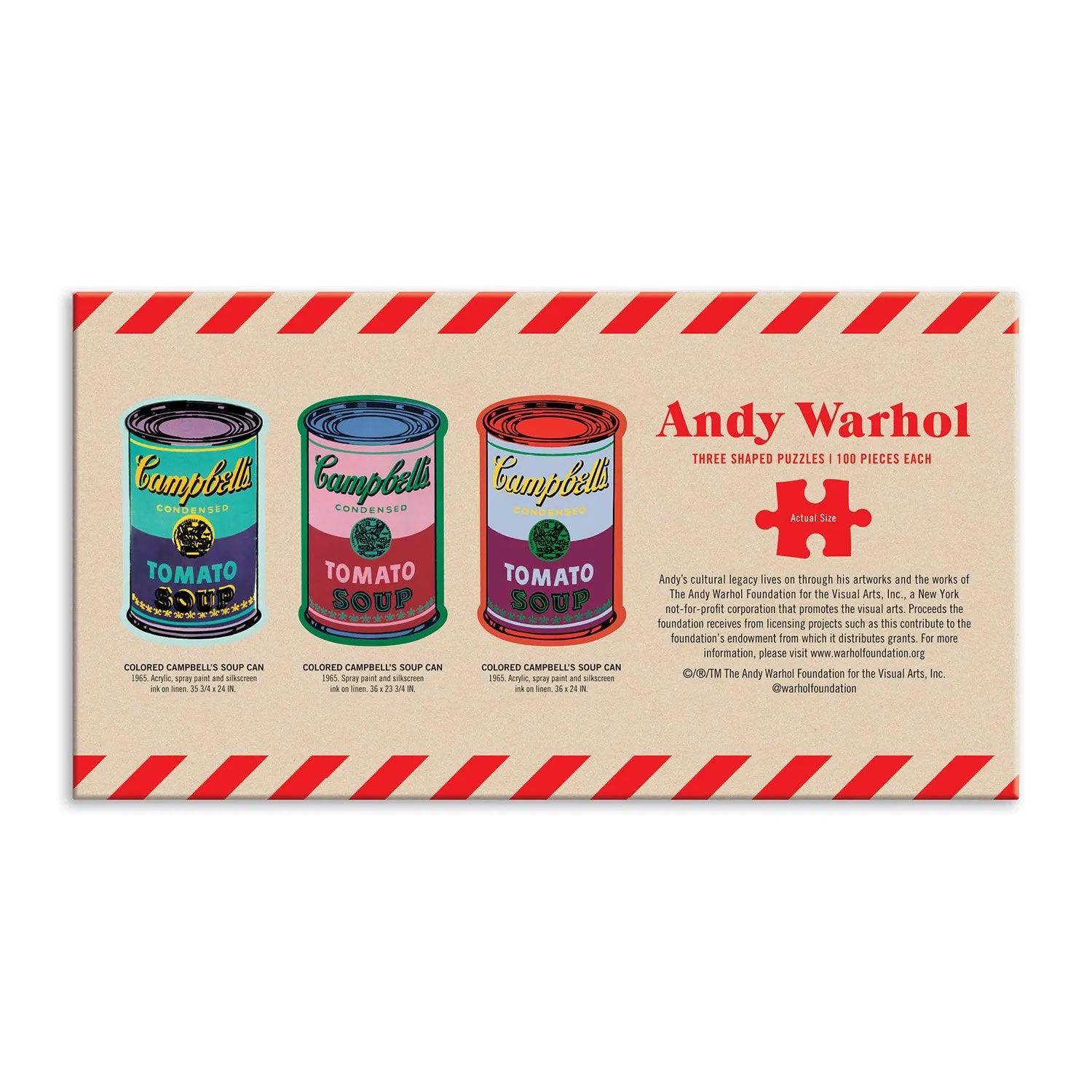 Andy Warhol Soup Cans Set of 3 Shaped Puzzles in Tins