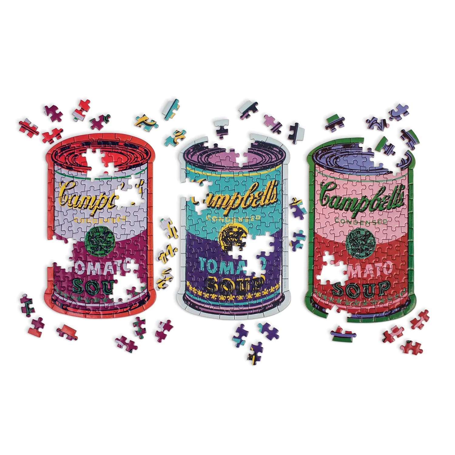 Andy Warhol Soup Cans Set of 3 Shaped Puzzles in Tins