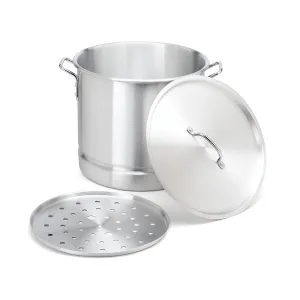 Bene Casa Aluminum Stock Pot with Steamer Rack and Lid