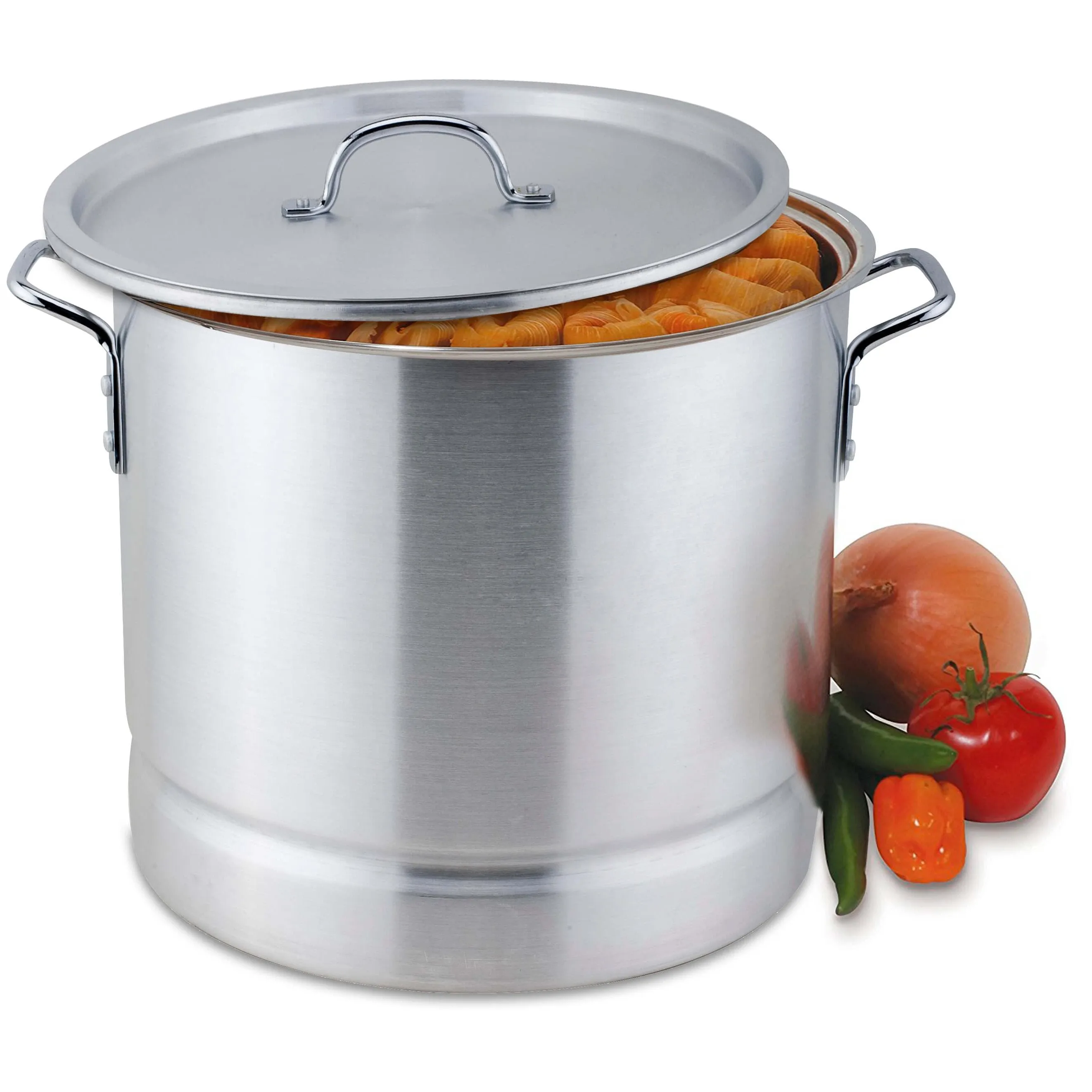 Bene Casa Aluminum Stock Pot with Steamer Rack and Lid