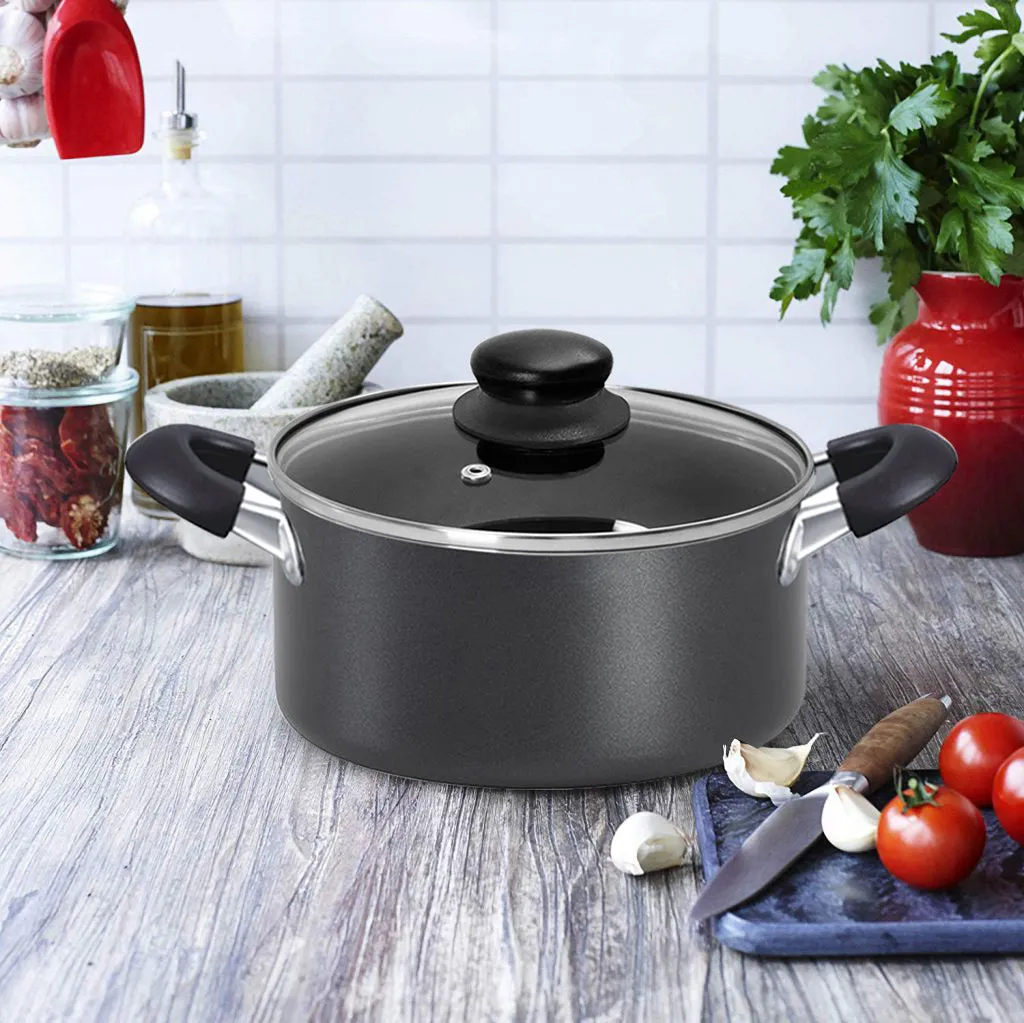 Bene Casa Non-stick speckled Dutch Oven w/ tempered glass lid - (3 sizes)