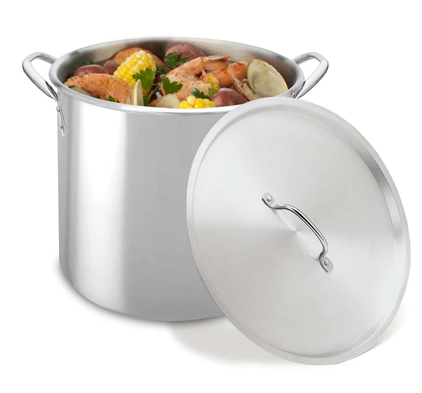 Bene Casa Stainless-Steel Stock Pot w/ lid,  reinforced bottom