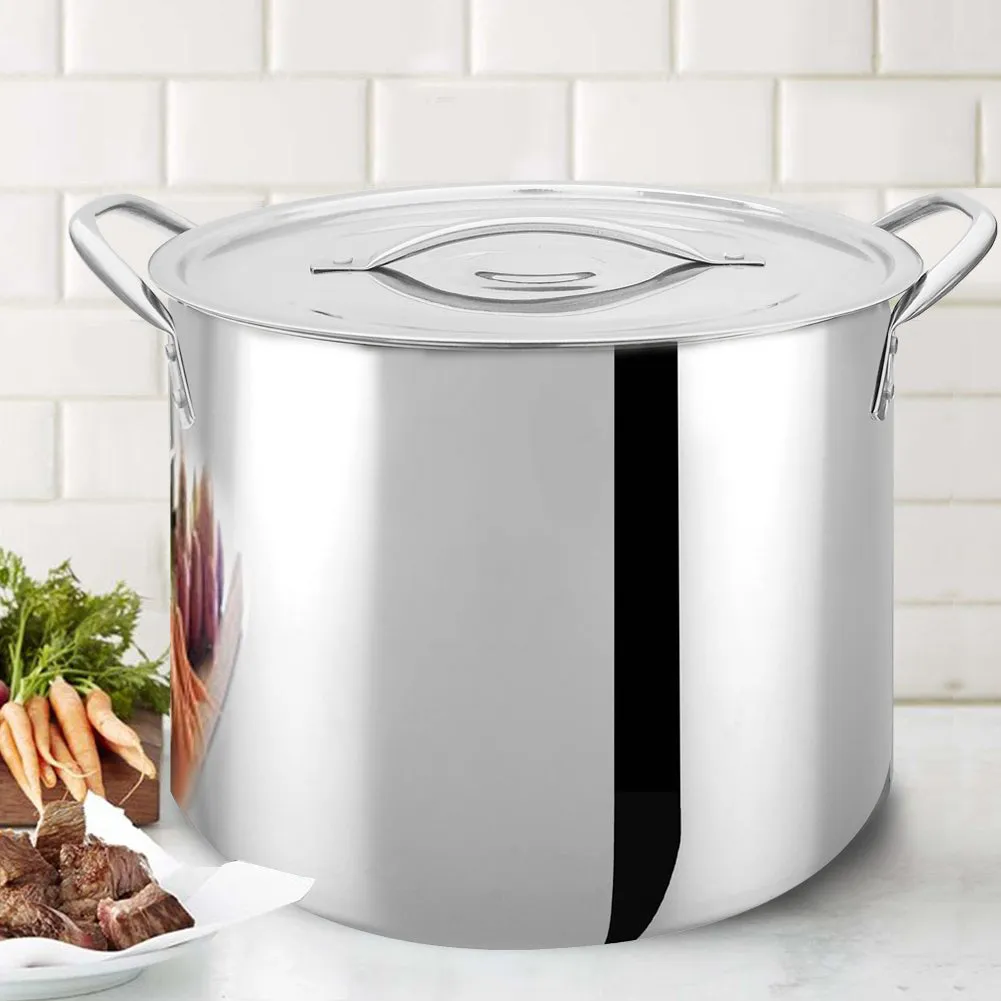 Bene Casa Stainless-Steel Stock Pot w/ lid,  reinforced bottom