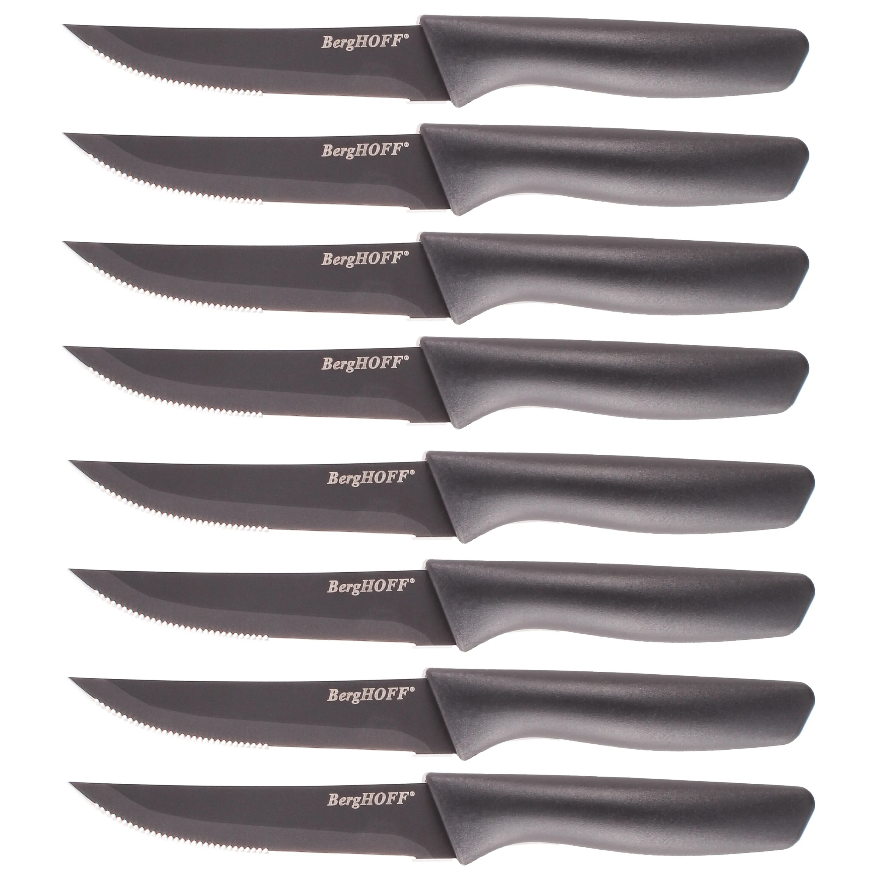 BergHOFF 8pc Serrated Stainless Steel Steak Knife Set 4.25", Grey