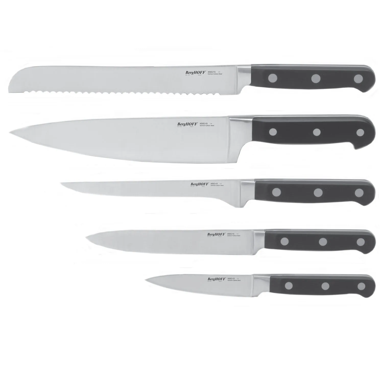 BergHOFF Essentials Contempo 5Pc Stainless Steel Knife Set