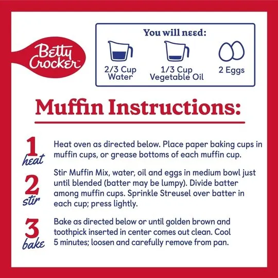 Betty Crocker Muffin and Quick Bread Mix, Lemon Poppy Seed With Streusel, 14.5 oz