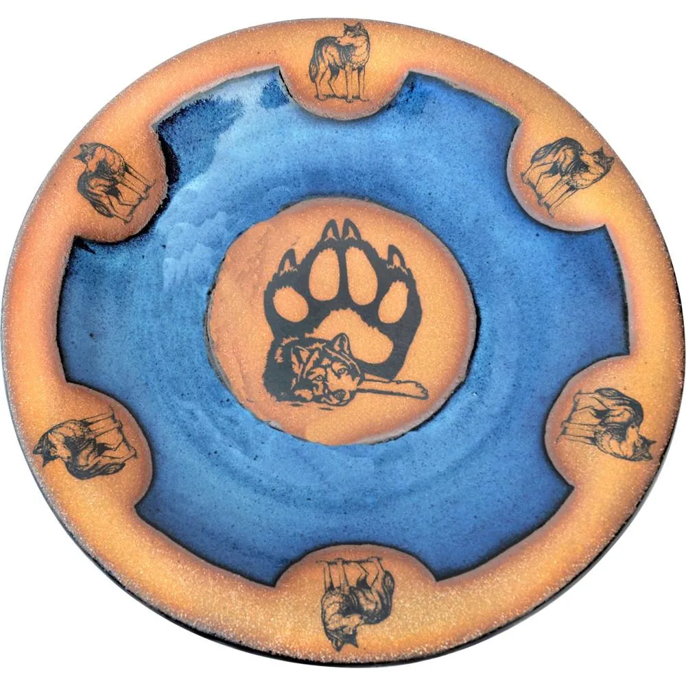 Blue Wolf Ceramic Fluted Pie Pan