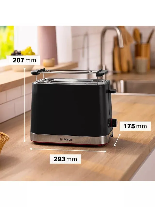 Bosch TAT4M223GB Compact 2-Slice Toaster - Black