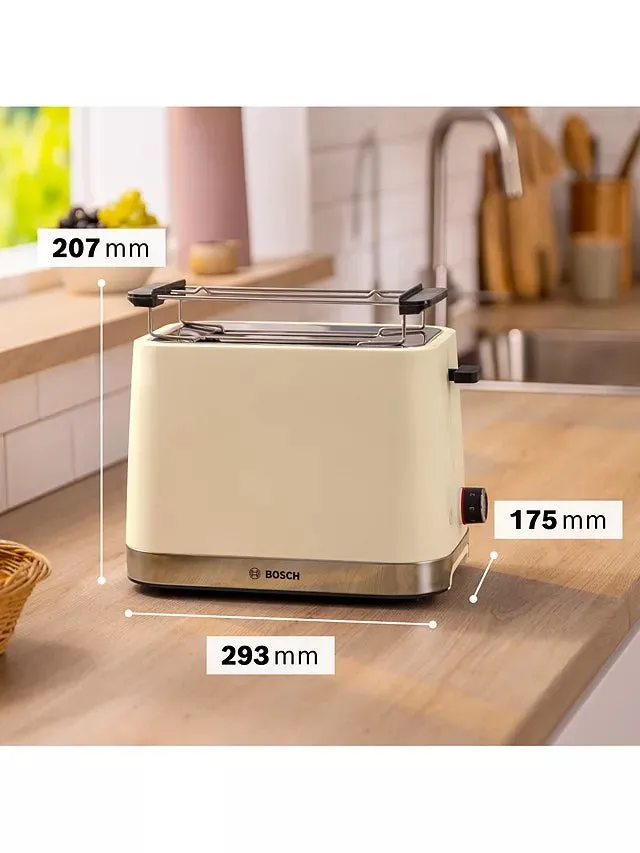 Bosch TAT4M227GB Compact 2-Slice Toaster - Cream