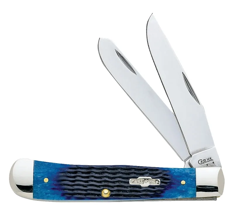 CASE 02800 Folding Pocket Knife, 3-1/4 in Clip, 3.27 in Spey L Blade, Stainless Steel Blade, 2-Blade, Blue Handle :EA: QUANTITY: 1