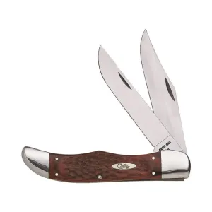 CASE 189 Folding Knife, 4.1 in L Blade, Tru-Sharp Surgical Stainless Steel Blade, 2-Blade, Brown Handle