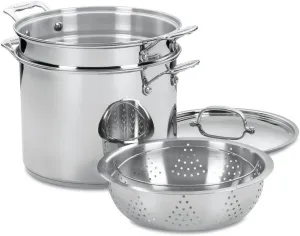 CCCS 12qt Stock Pot w/ Pasta & Steamer Insert