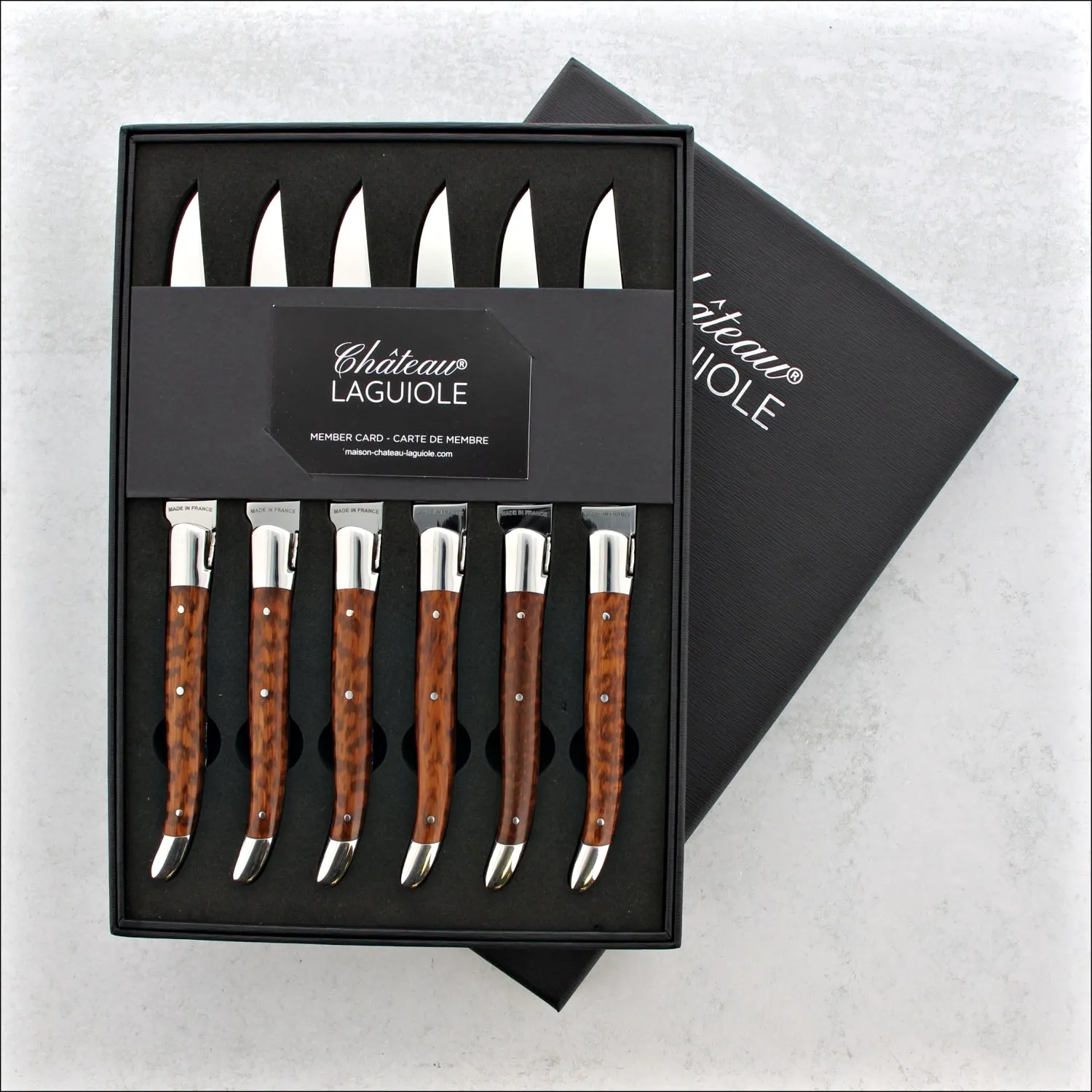 Chateau Laguiole Heritage Steak Knives Amourette - Shiny Finish