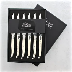 Chateau Laguiole Heritage Steak Knives Cattle Bone - Shiny Finish