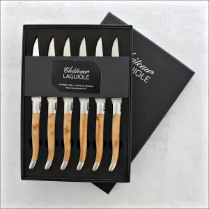 Chateau Laguiole Heritage Steak Knives Juniper - Satin Finish