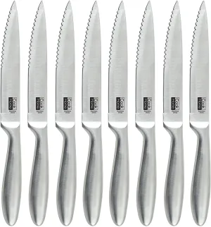 Cook N Home Steak Knife Set, 8-Piece, Silver,NC-00372