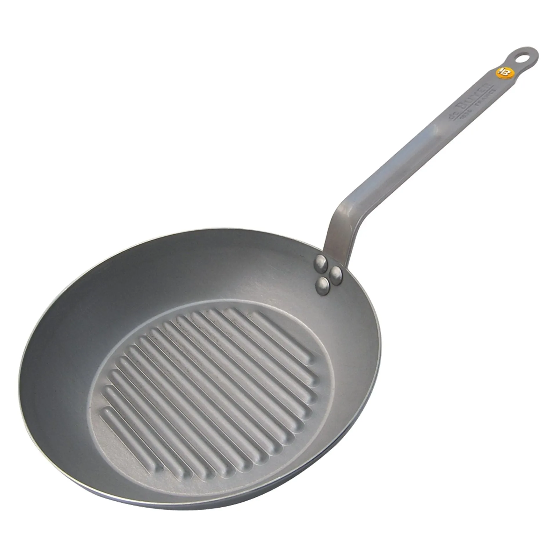 de Buyer 10.25-inch Mineral B Round Grill Fry Pan