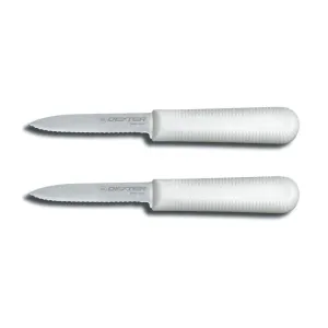 Dexter Russell S104SC-2PCP Sani-Safe 2-Pack 3 1/4" Scalloped Paring Knives - 15663