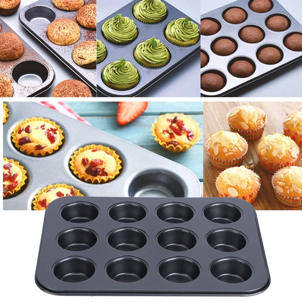 Esslly Non-Stick Muffin Tray | 12-Cup Muffin Pan | Durable & Easy Clean