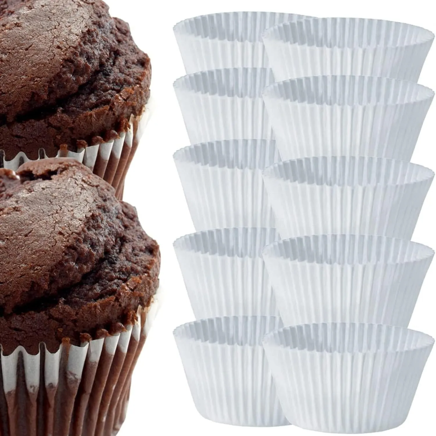 Esslly Pack of 1000 Cupcake Liners | White Cake Cups