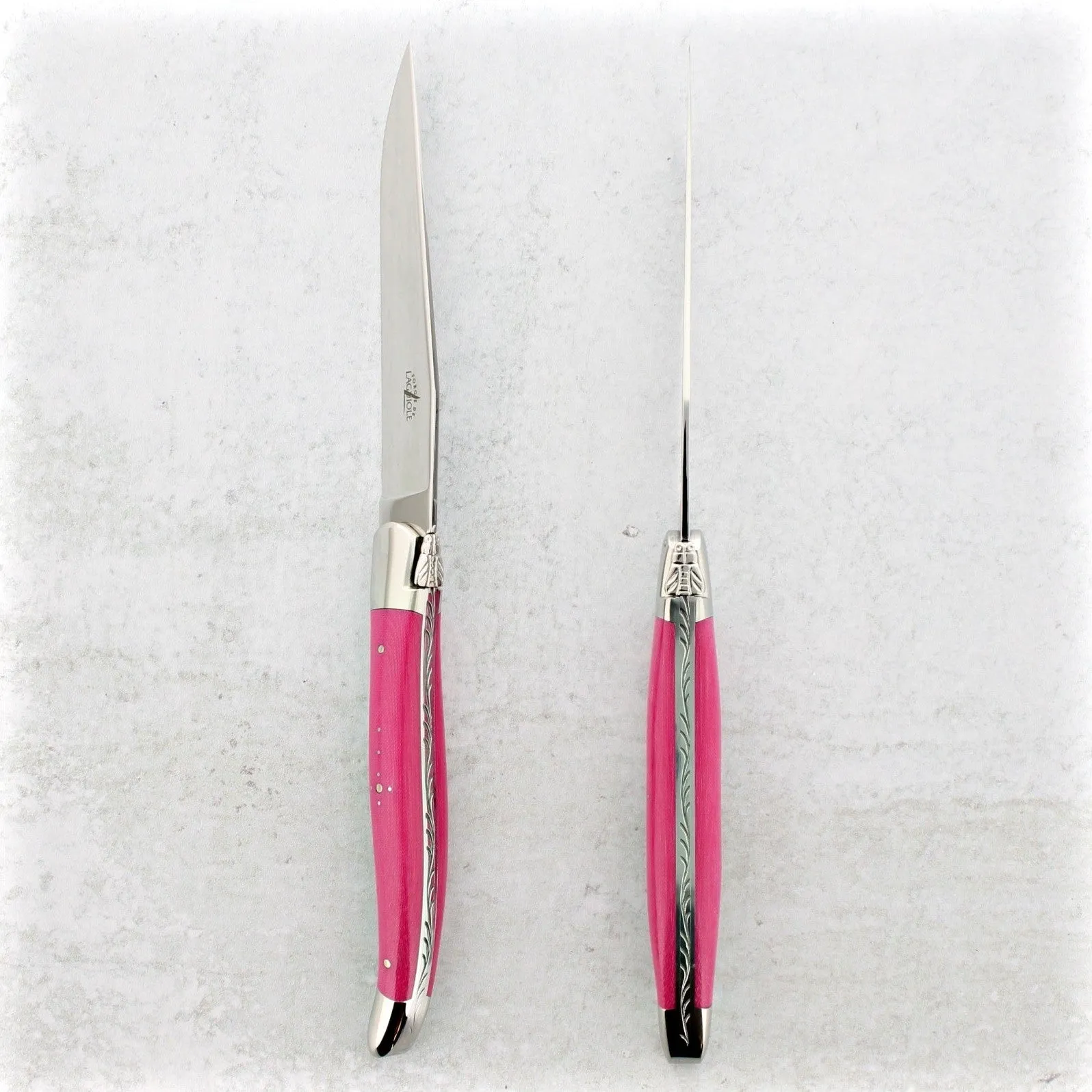 Forge de Laguiole Steak Knives - Fuchsia