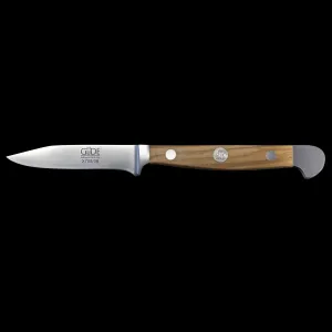 Gude Alpha Olive Utility Knife With Olivewood Handle, 3-in