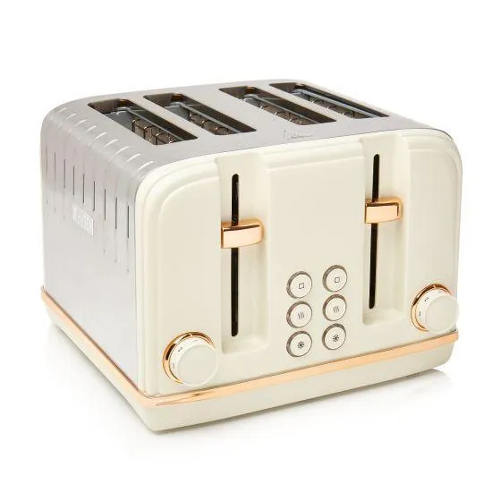 Haden Salcombe Cream And Copper 4 Slice Toaster