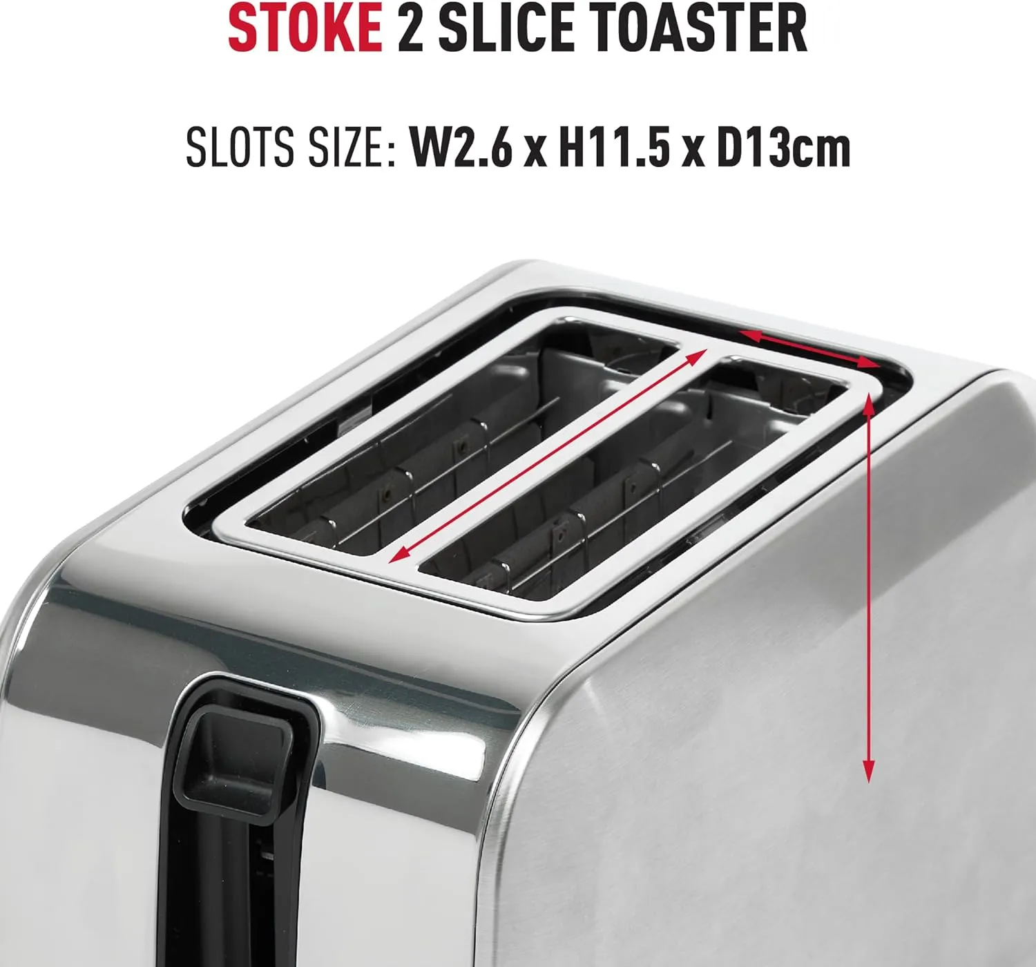 Haden Stoke Brushed Steel 2 Slice Toaster