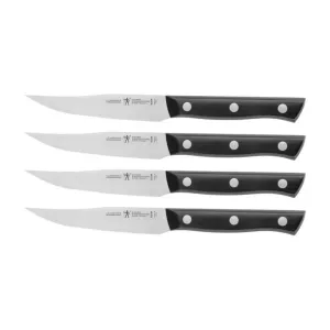 Henckels 1010987 Dynamic 4 Piece Steak Knife with Black Plastic Handle