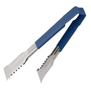 HY160 Vollrath Versagrip Tongs Flat Blue 9.5''