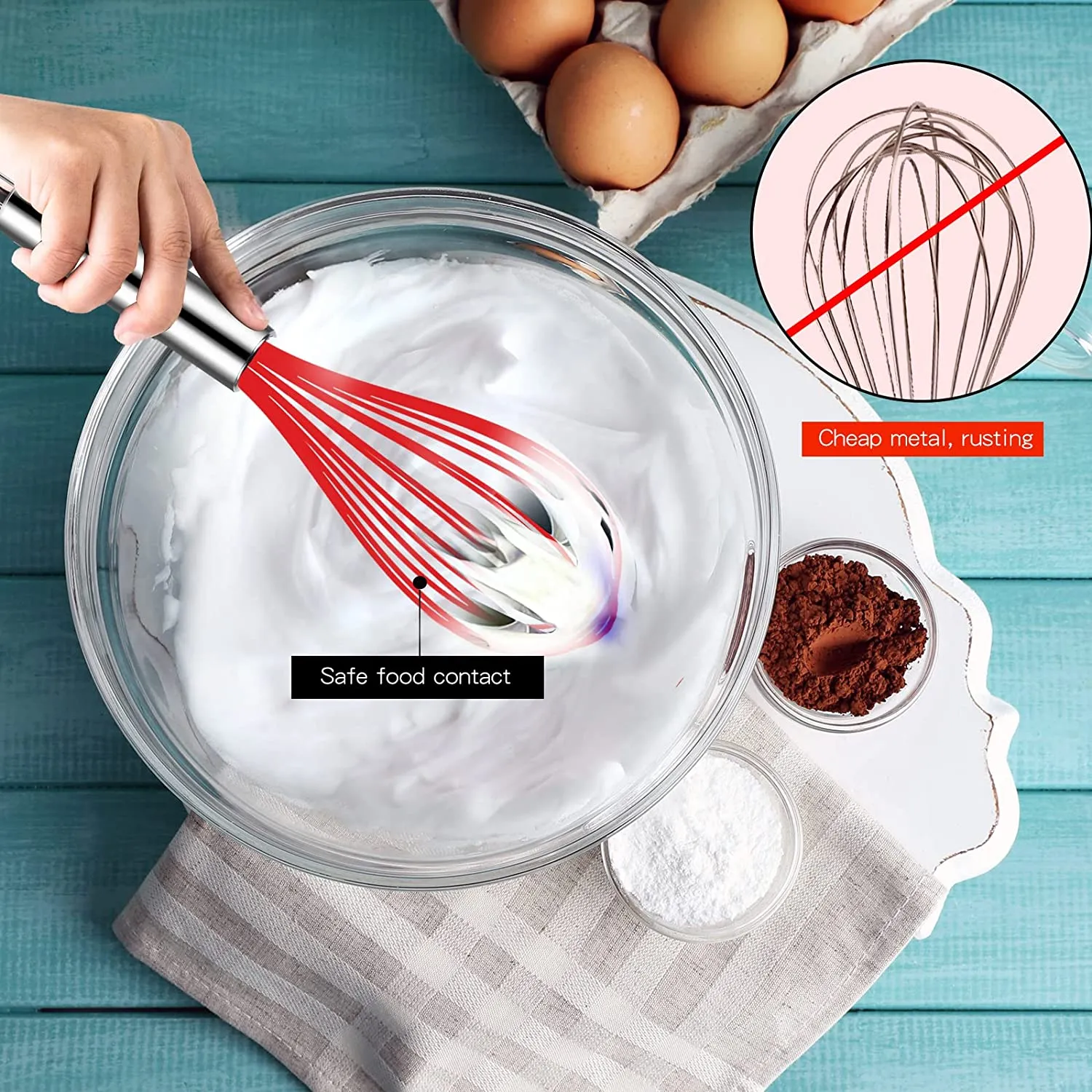 Ingeniuso Silicone Kitchen Whisk  (3 Piece)