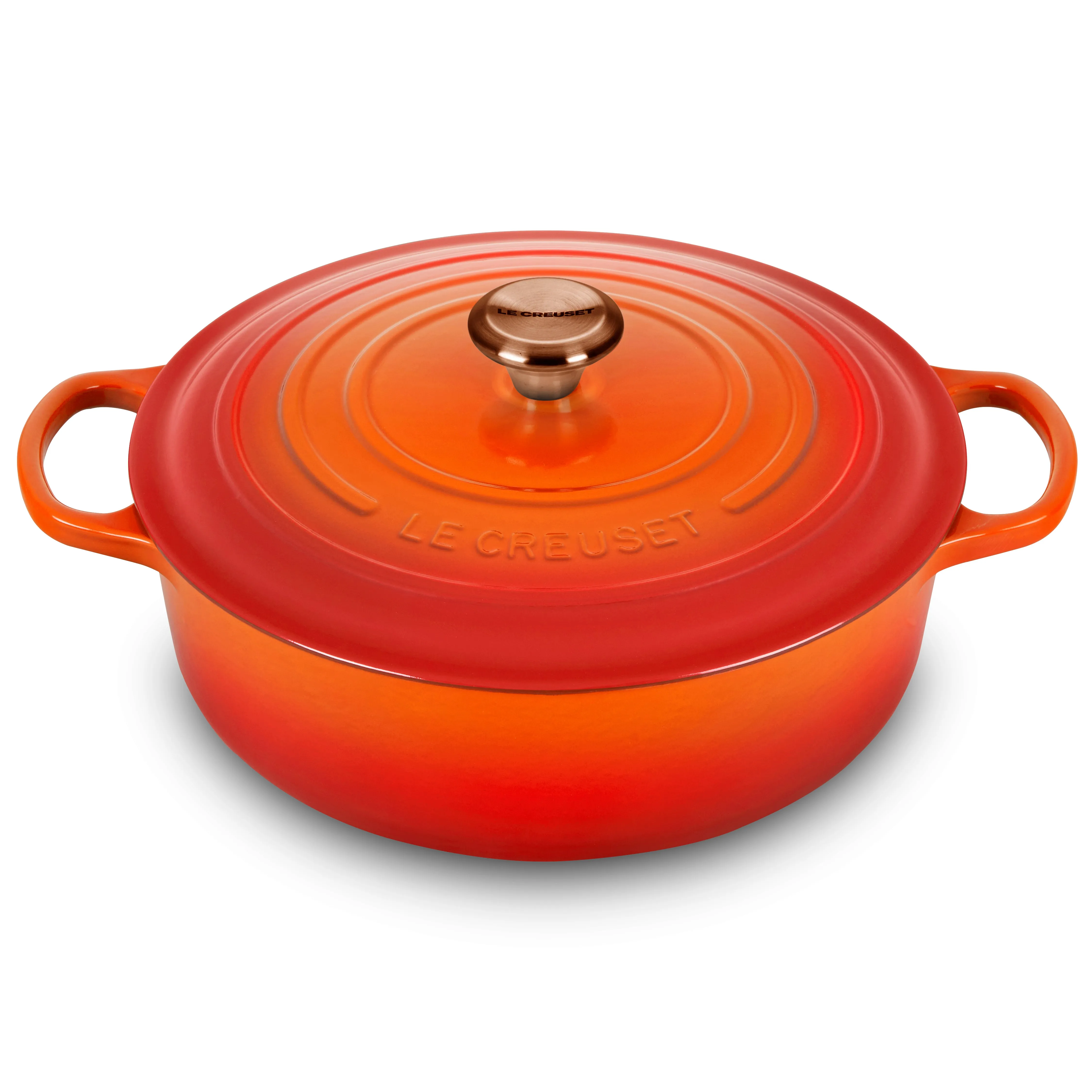 Le Creuset Signature Cast Iron 6.75-quart Flame Round Wide Dutch Oven with Copper Knob