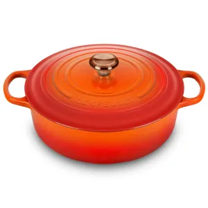 Le Creuset Signature Cast Iron 6.75-quart Flame Round Wide Dutch Oven with Copper Knob