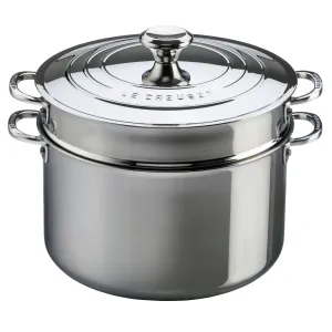 Le Creuset Stainless Steel Stockpot with Pasta Insert 8.3L / 9QT - 26CM  / 10"