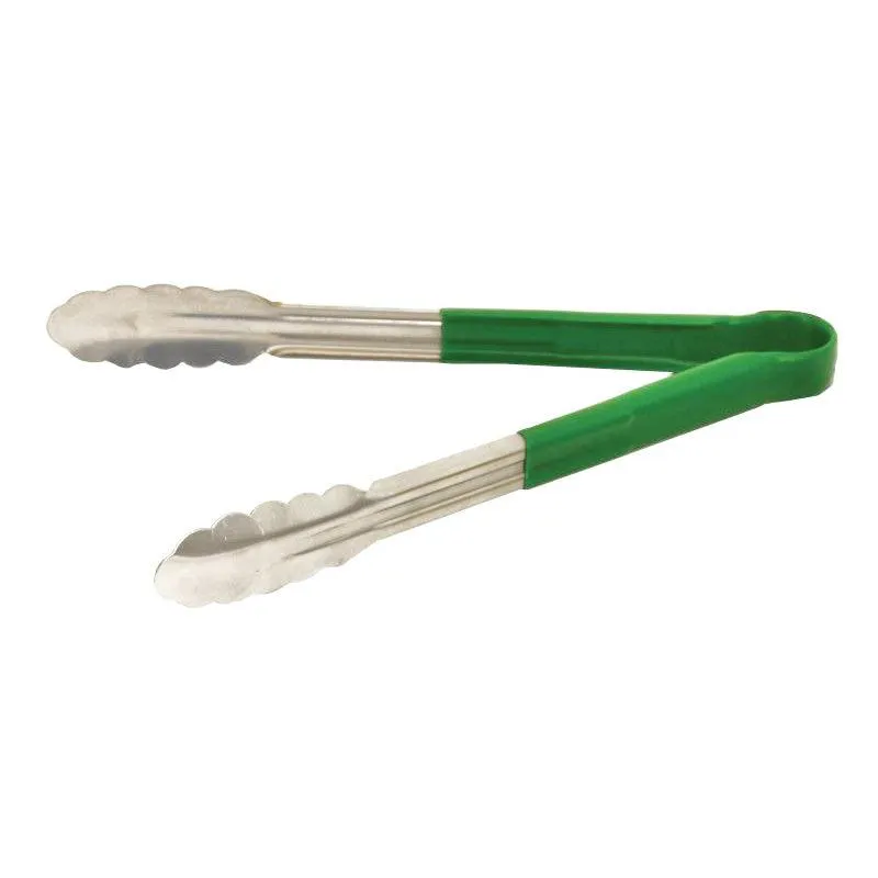 Nella 12" Heavy-Duty Utility Tongs with Green Handle - 80544