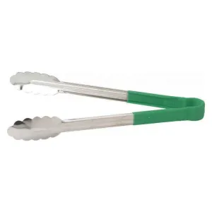 Nella 9" Heavy Duty Utility Tongs with Green Handle - 80539